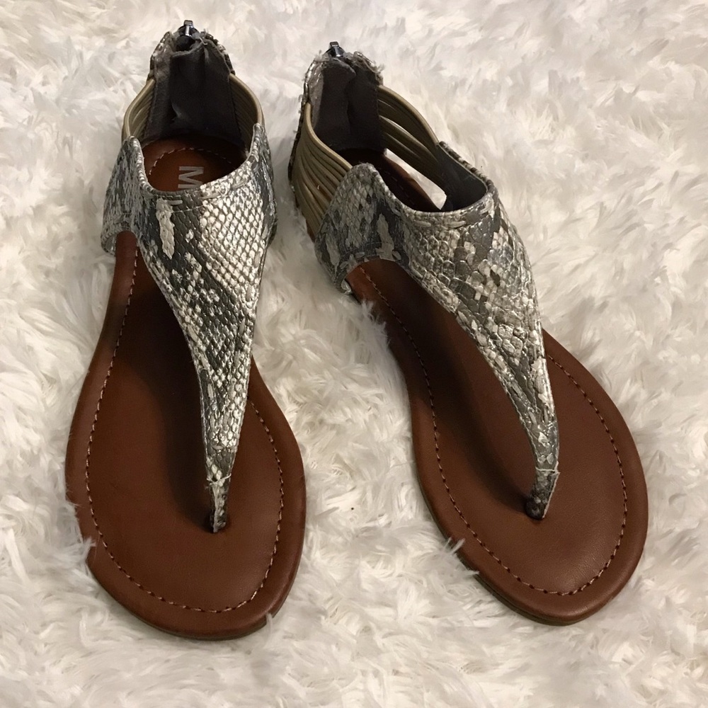 MIA snake skin printed sandals.